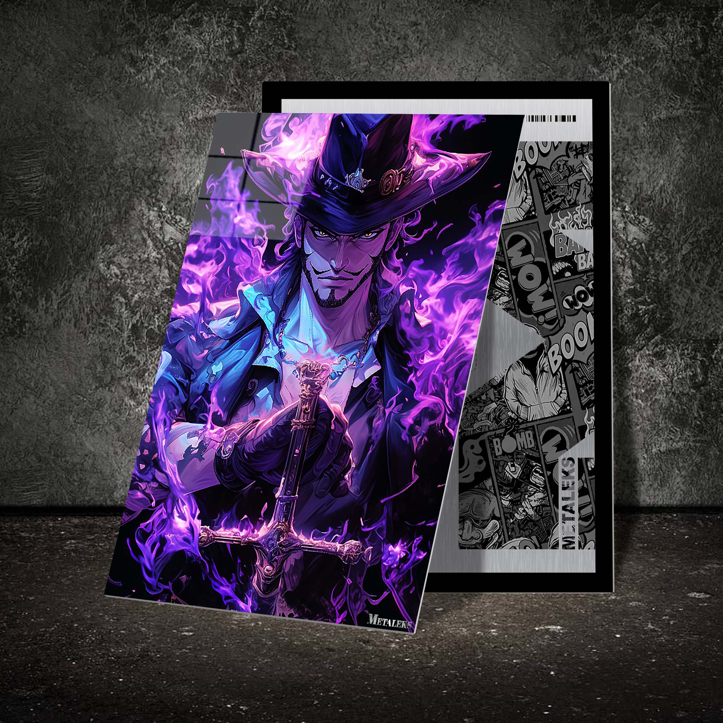 Dracule Mihawk Purpel Flame | Anime One Piece