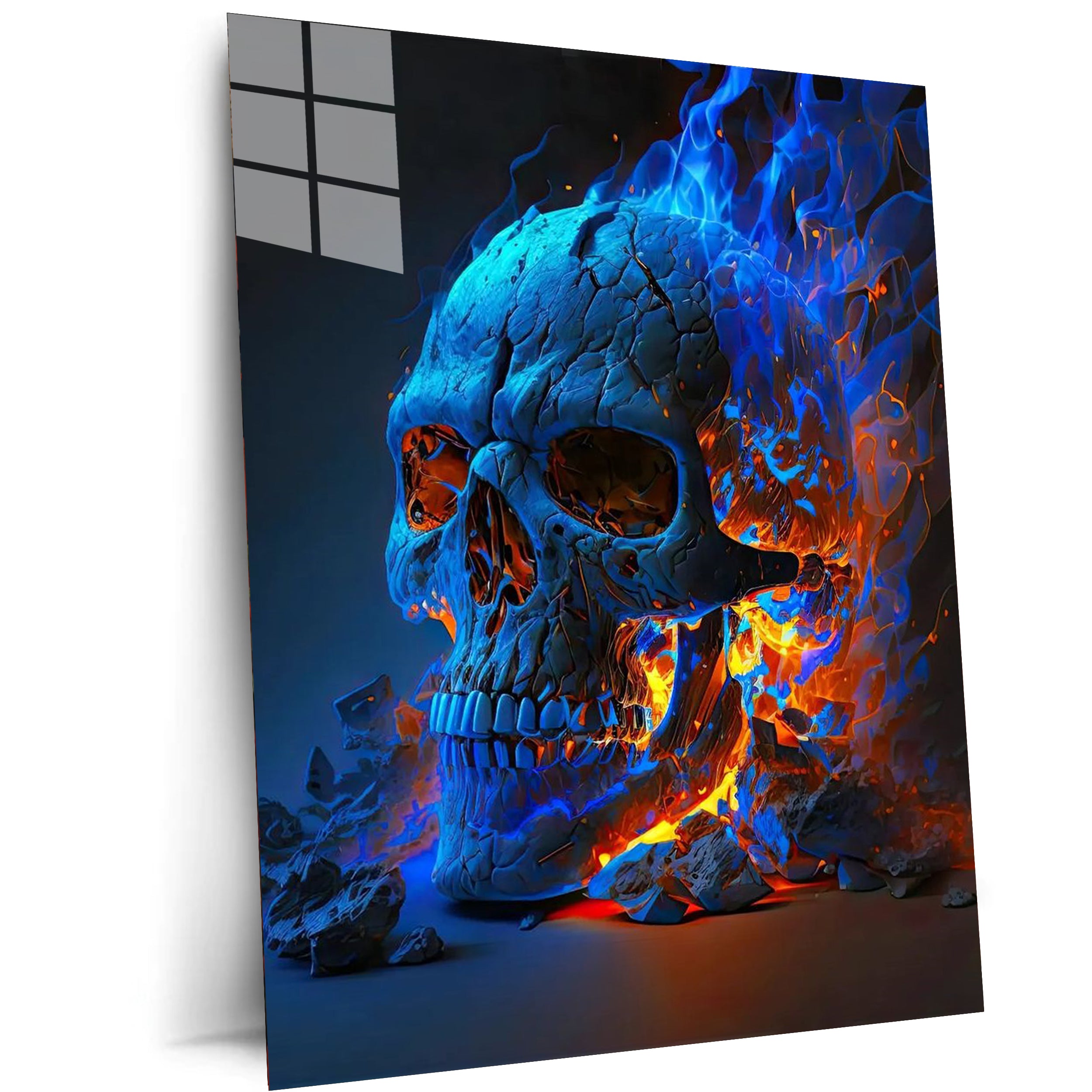 Flame skull