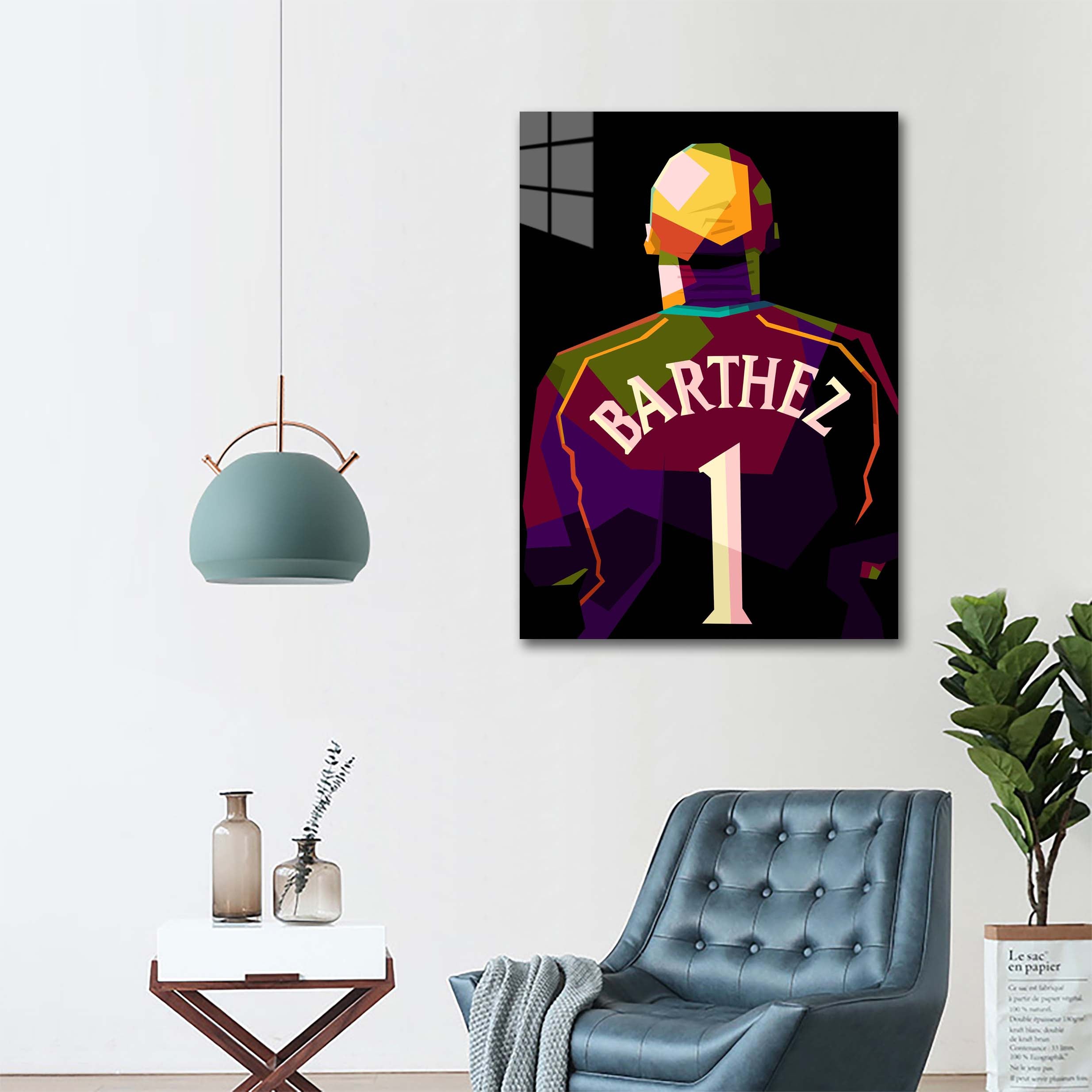 Goal keeper legend Fabien Barthez in wpap pop art