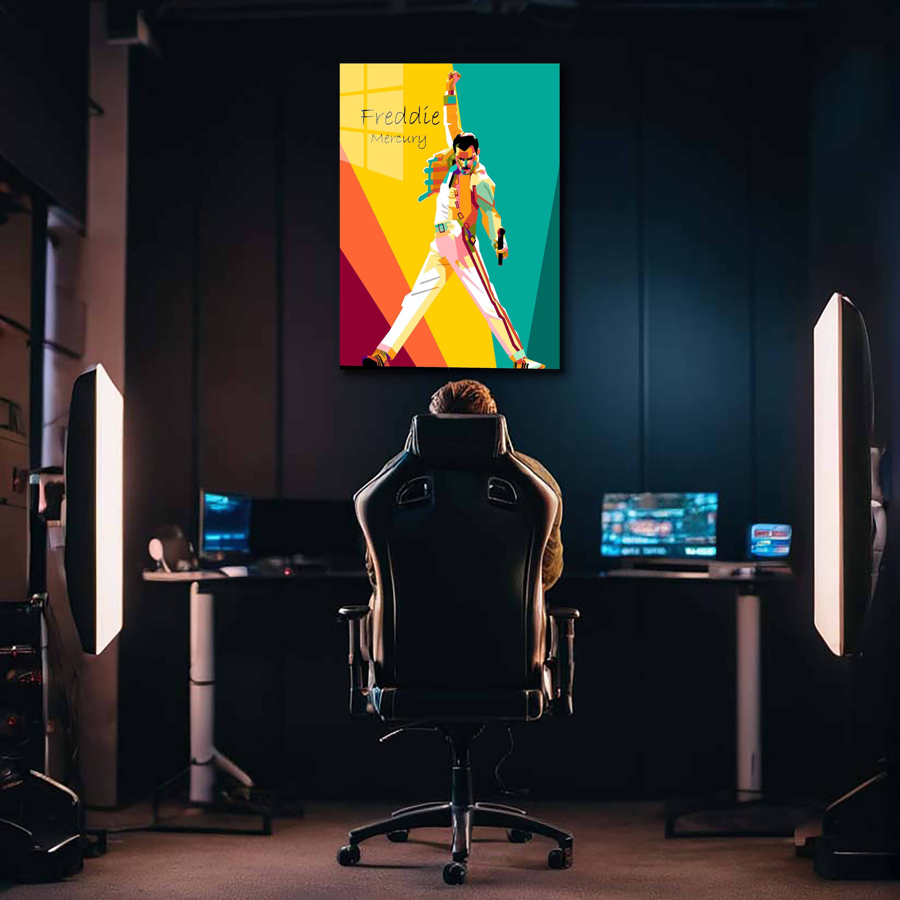 Legend singer american Fredy Mercury in wpap pop art