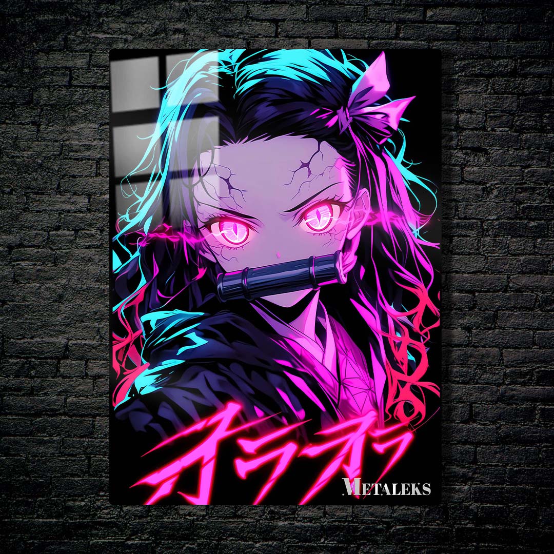 Neon Collor Nezuko Kamado - Anime Demon Slayer