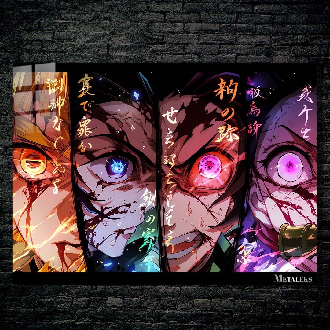 Zenetsu, Inosuke, Tanjiro, and Nezuko, | Demon Slayer