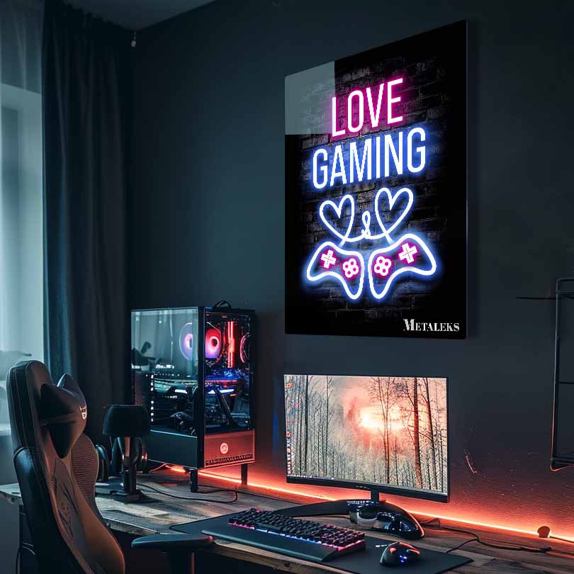 neon lamp love gaming