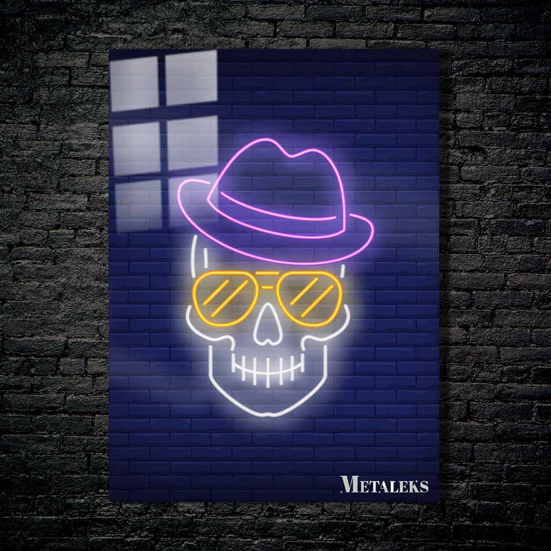 neon lamp skull