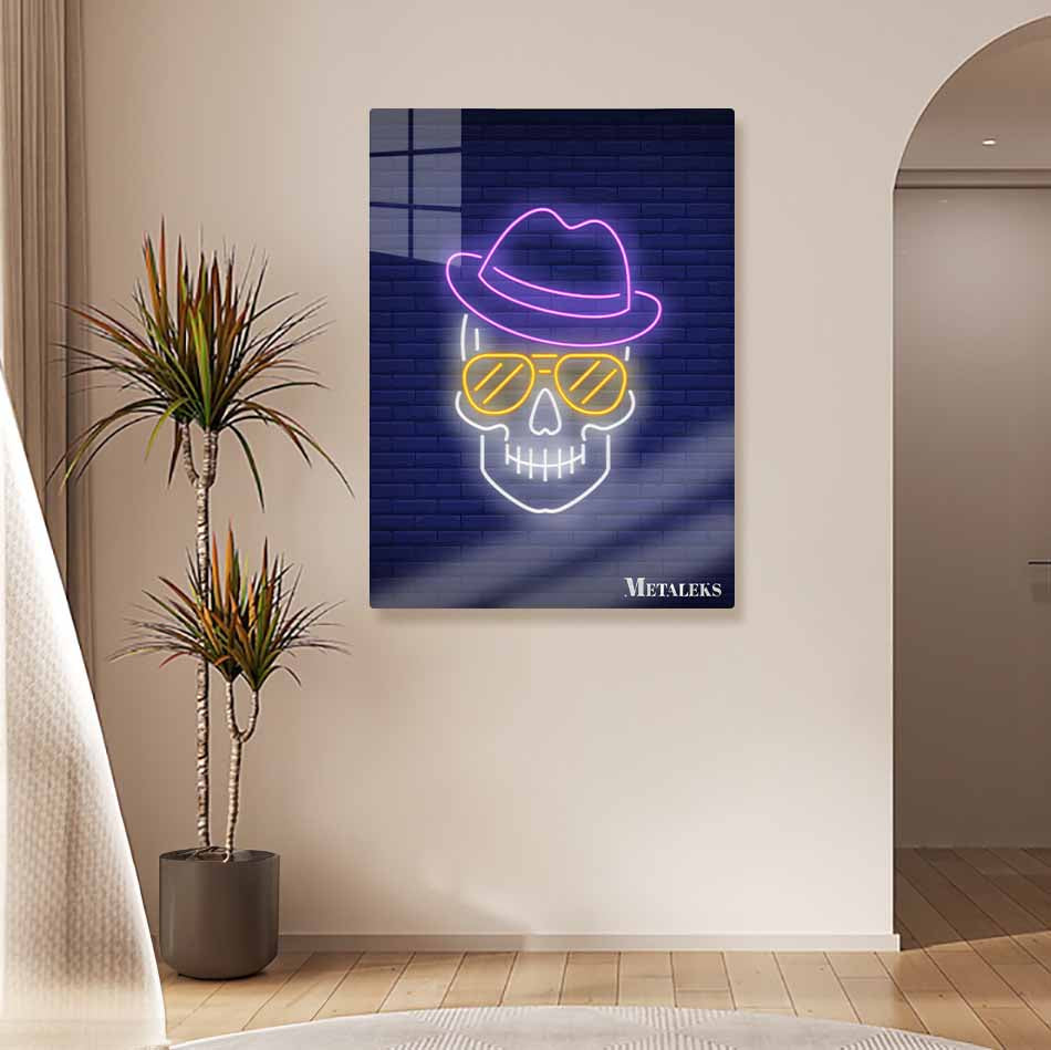 neon lamp skull