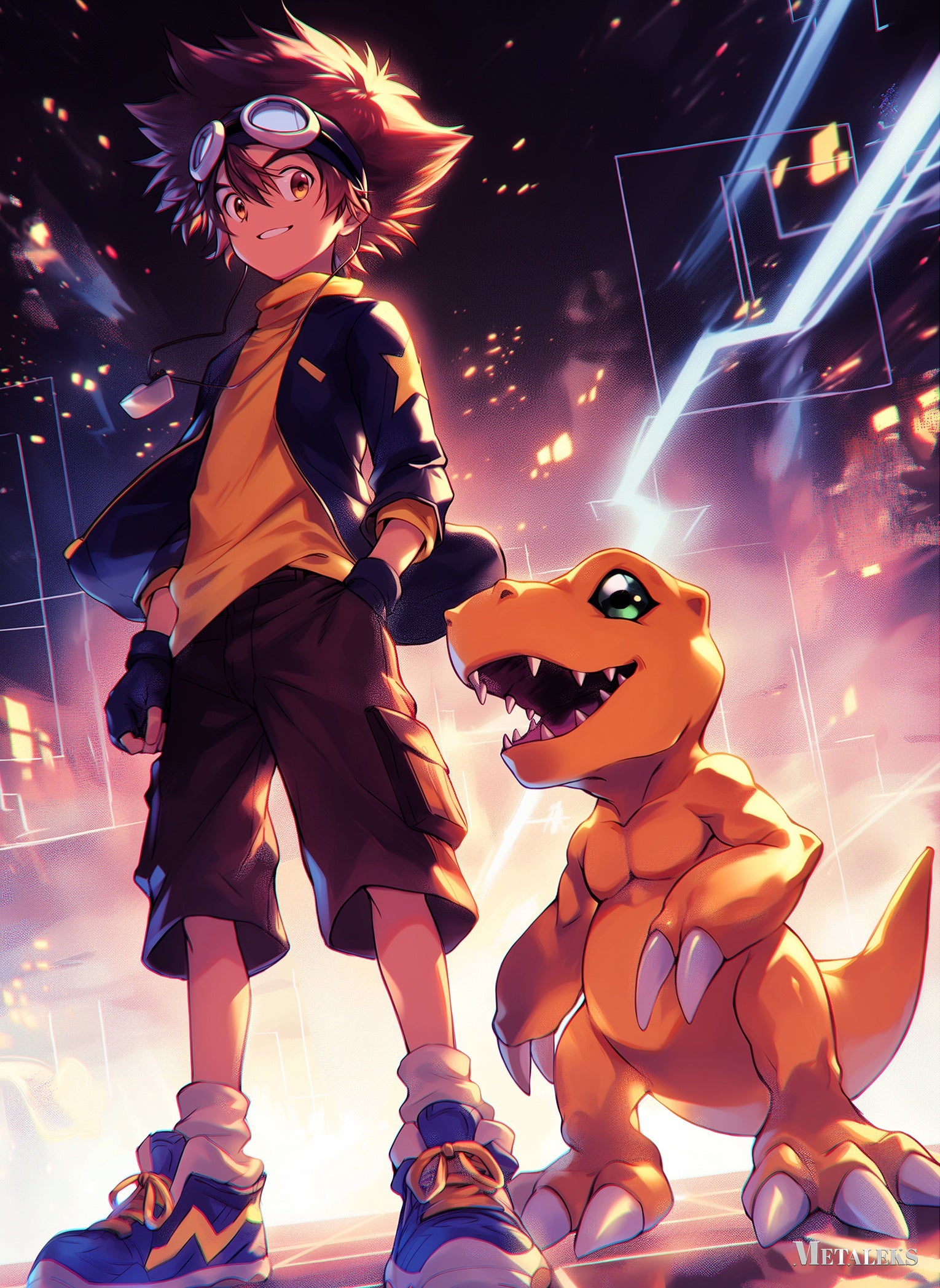 A0142 Agumon and Taichi - Digimon