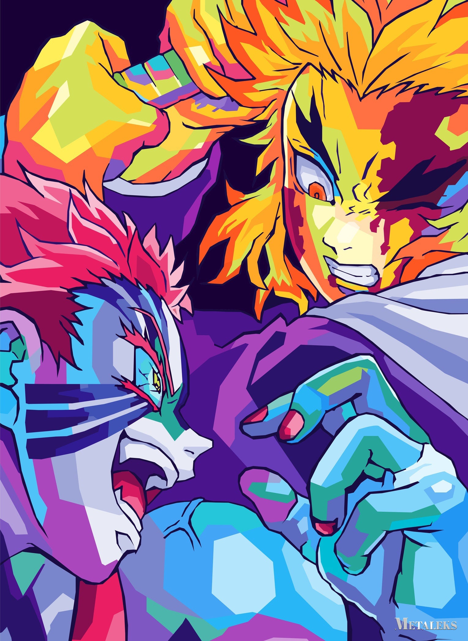 Battle Akaza Vs Rengoku Pop Art 2