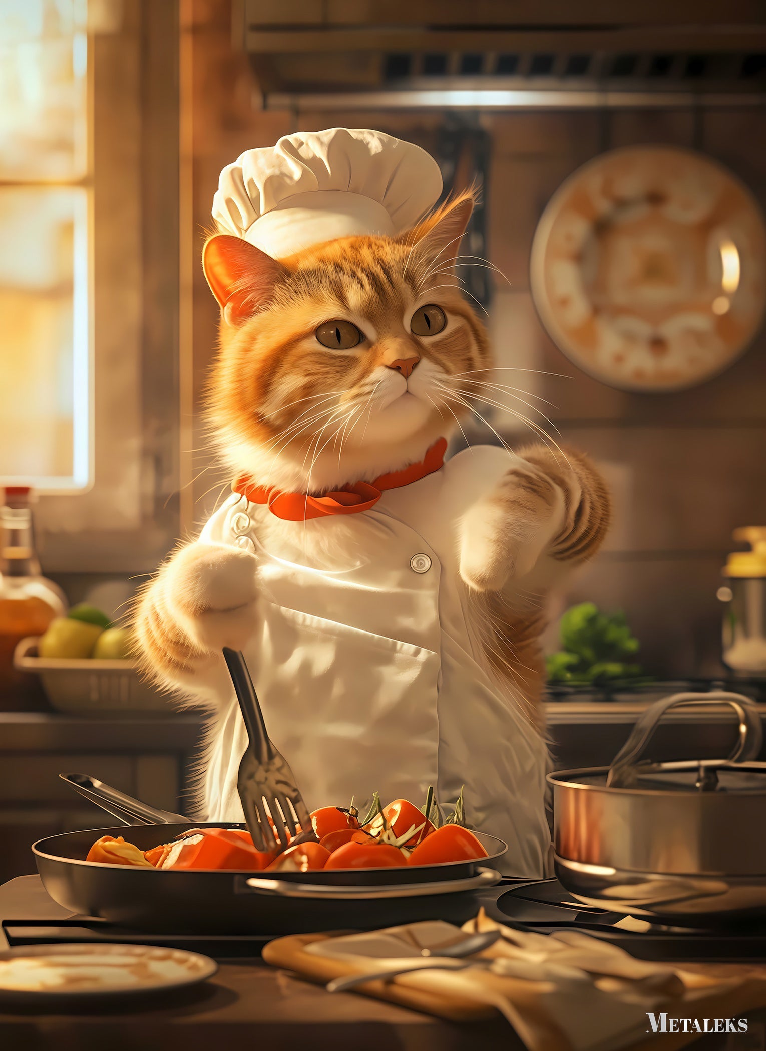 Cat Chef Cooking