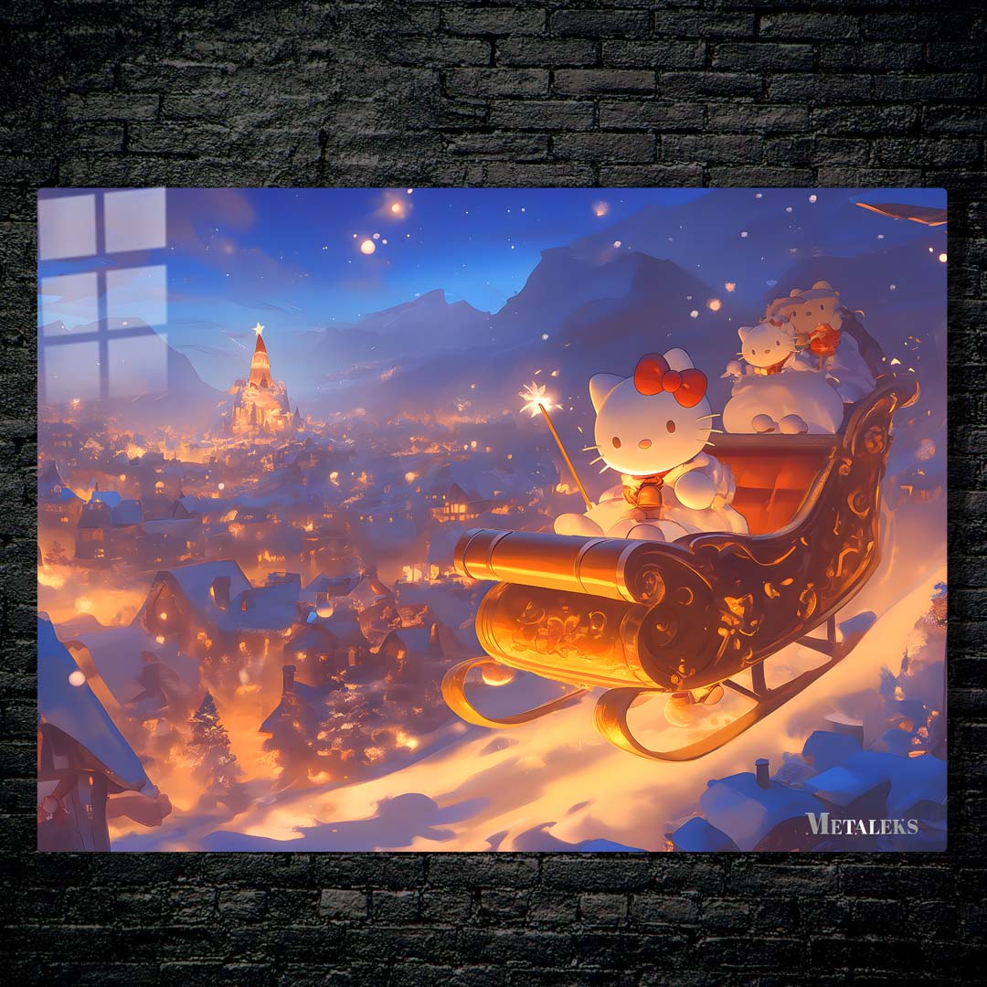 Hello Kitty Golden Sleigh - Magical Christmas Night Over the Village
