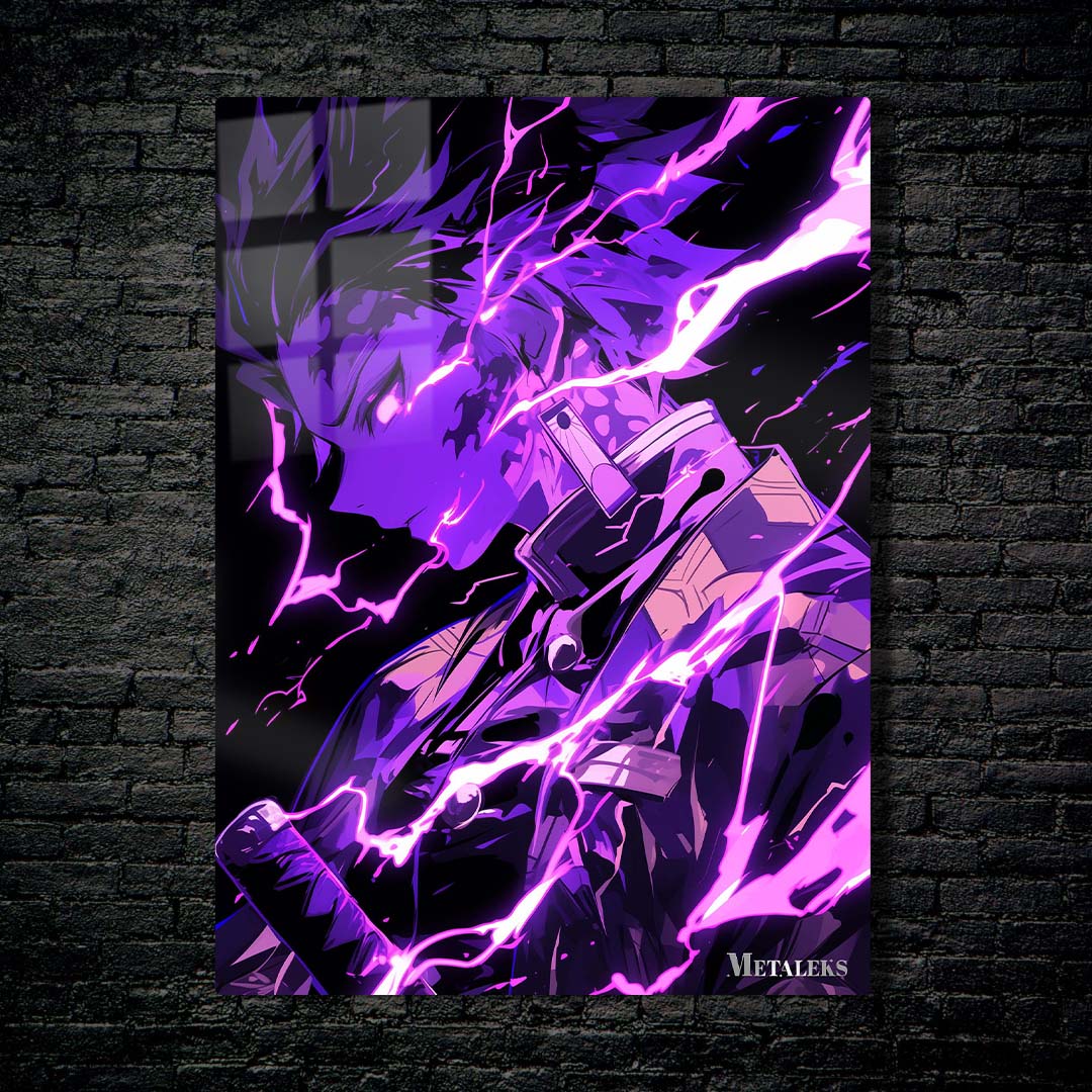 Kamado Tanjiro Lightning Purple   Demon Slayer