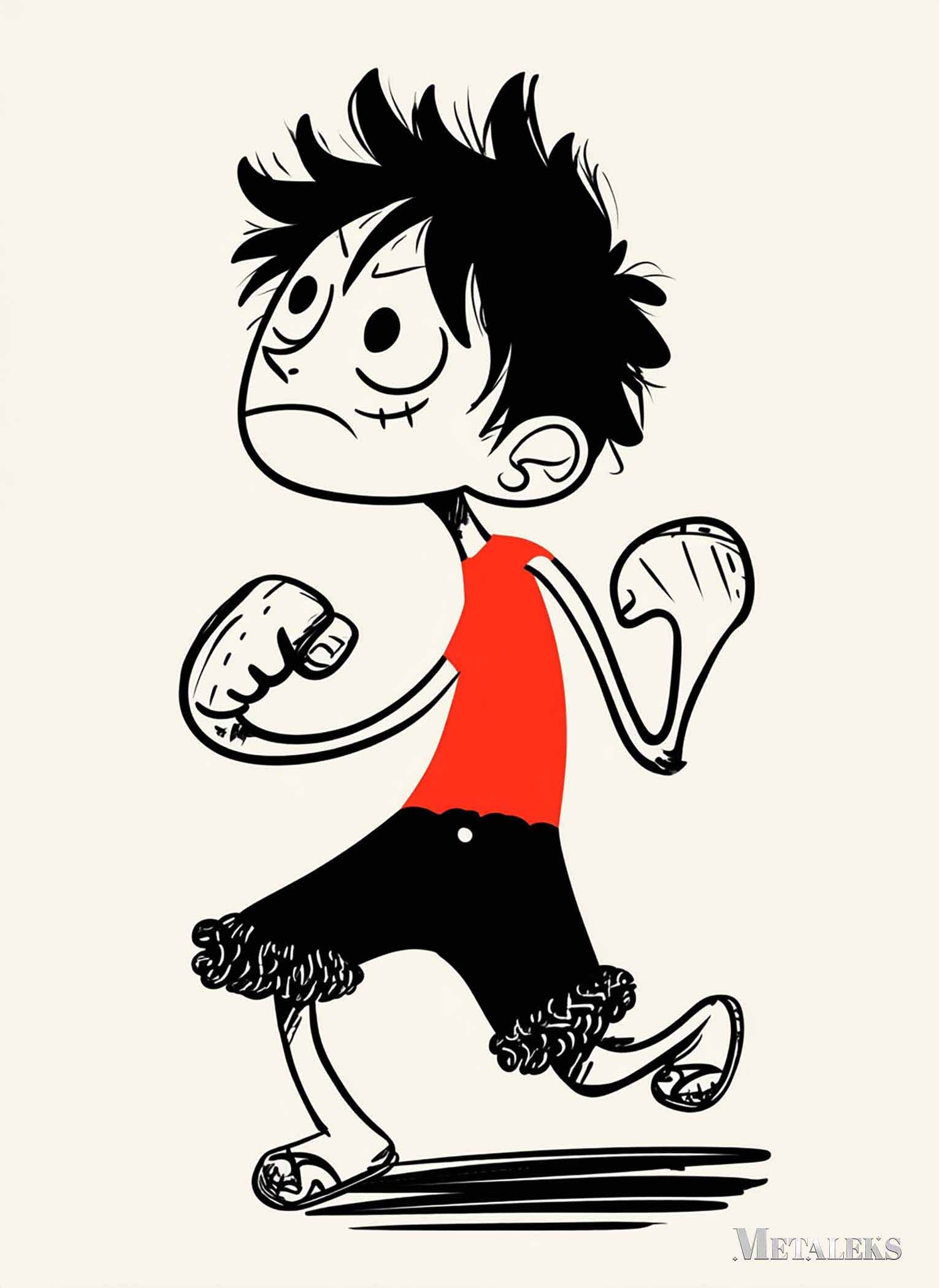 Luffy Caricature   One Piece