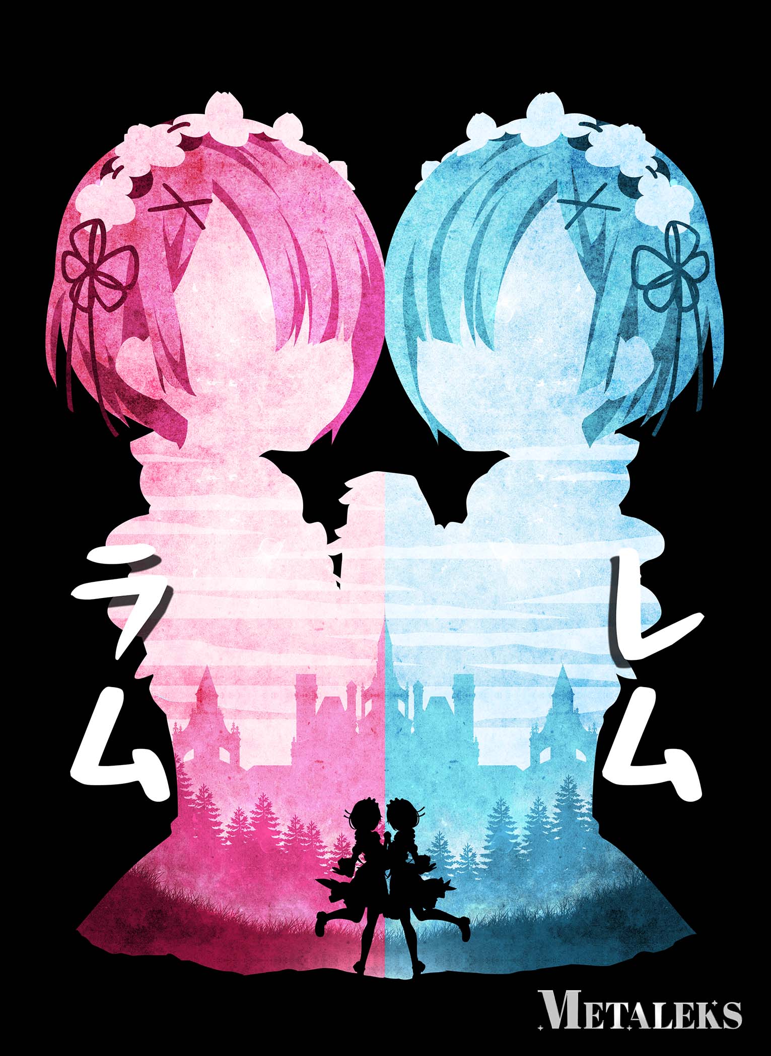 Minimalist Silhouette Ram & Rem 2