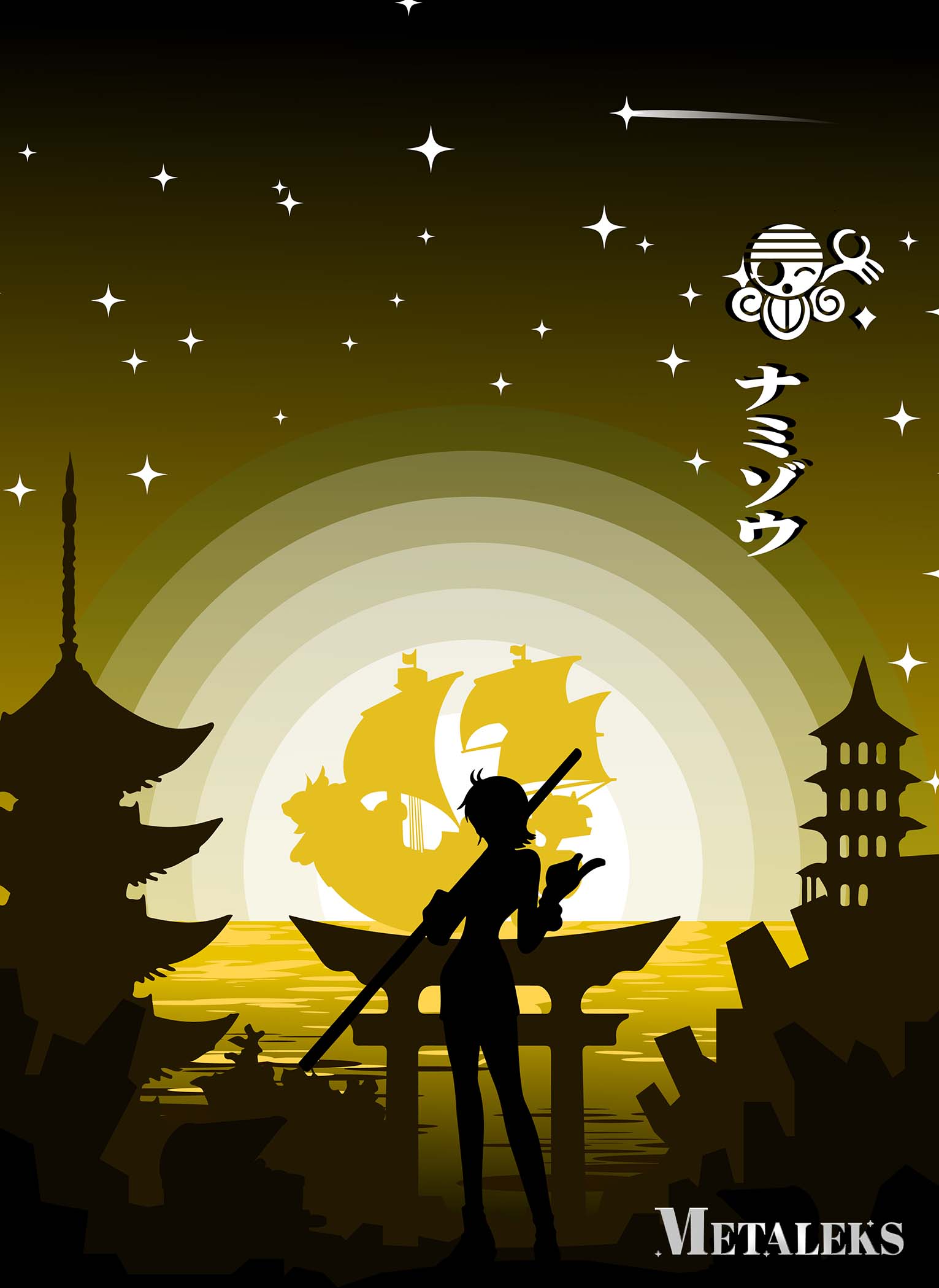Nami one piece, silhouette