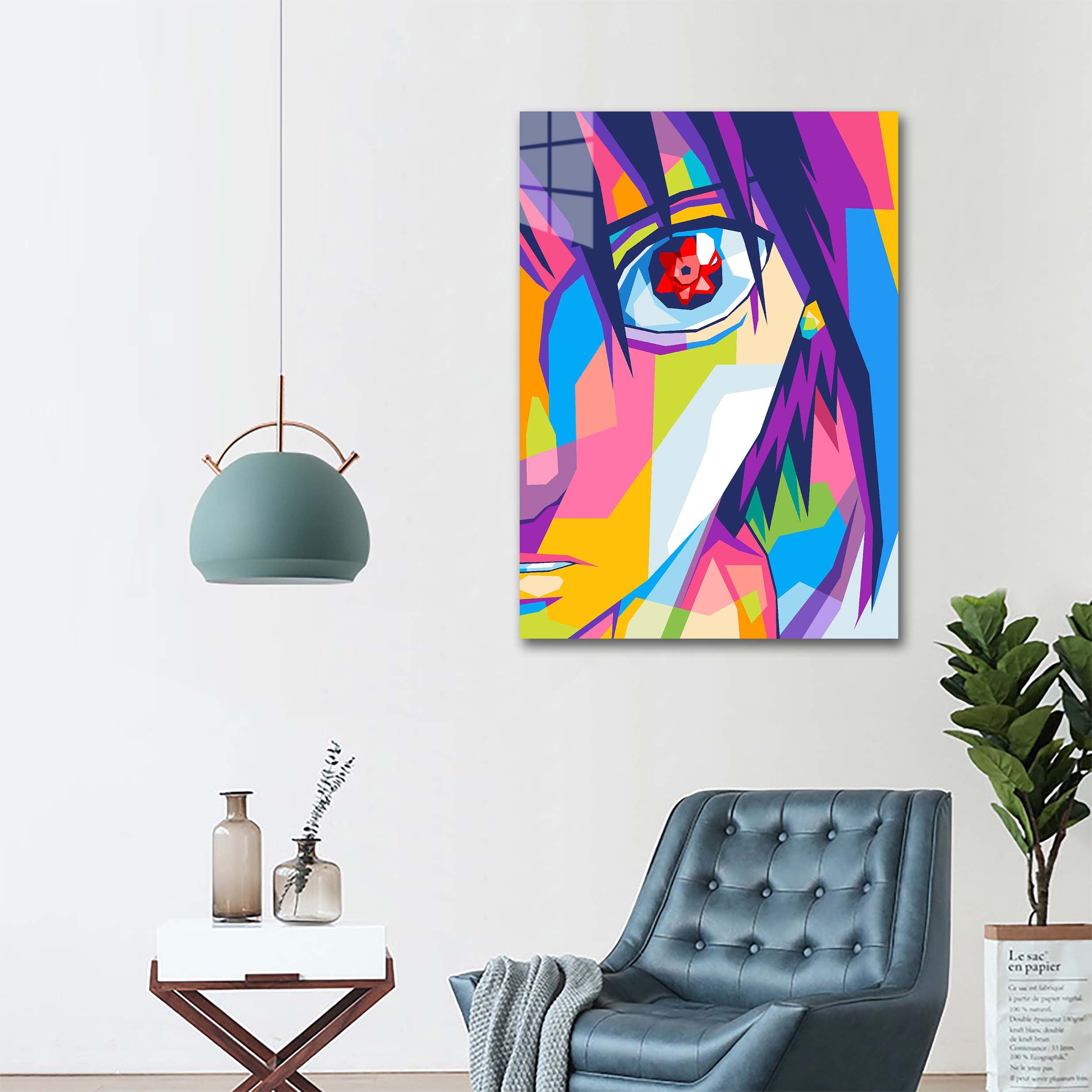 Sasuke Uchiha Sharingan Eye in WPAP Style