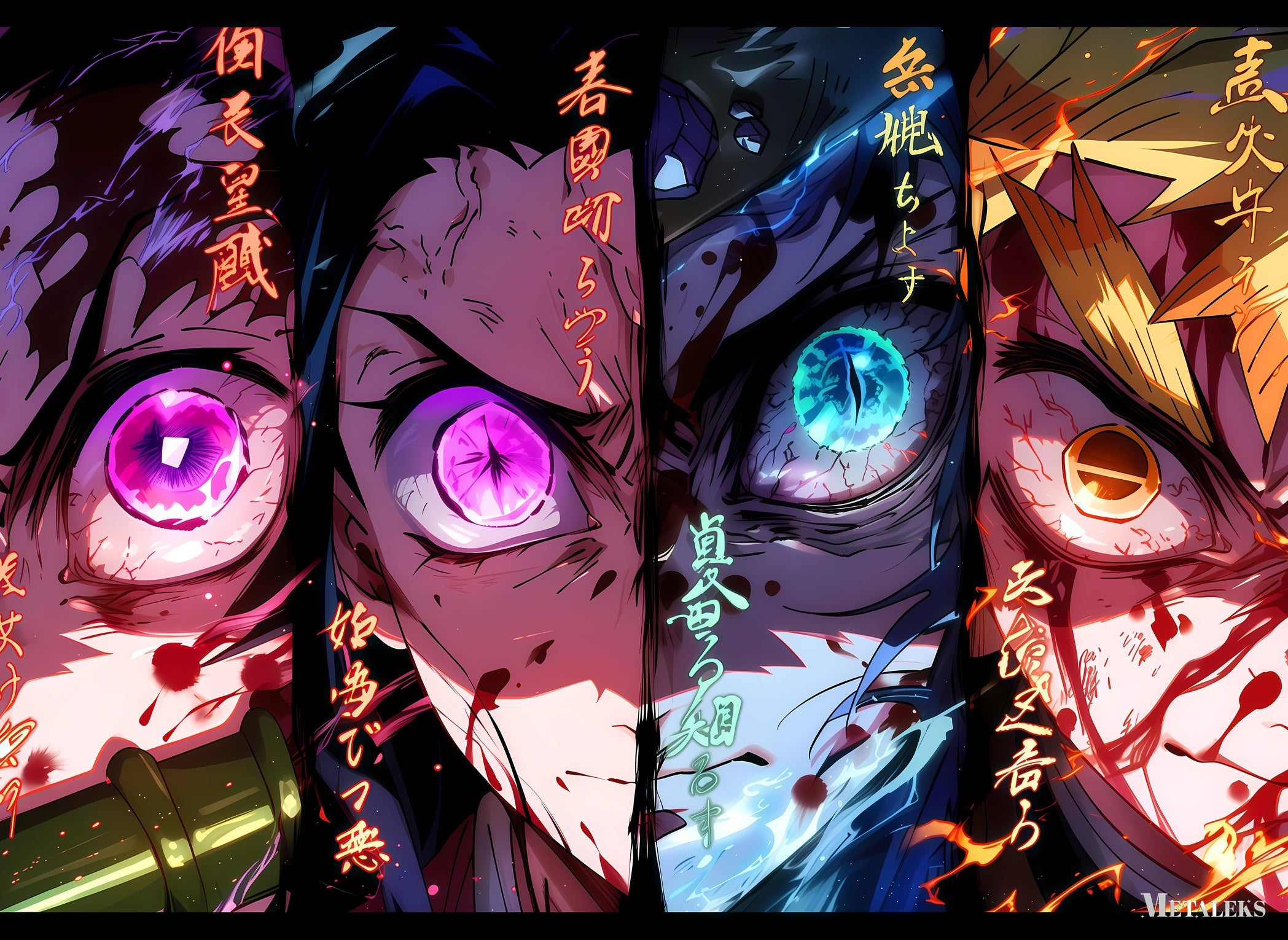 Tanjiro, Nezuko, Inosuke, Zenetsu  Demon Slayer