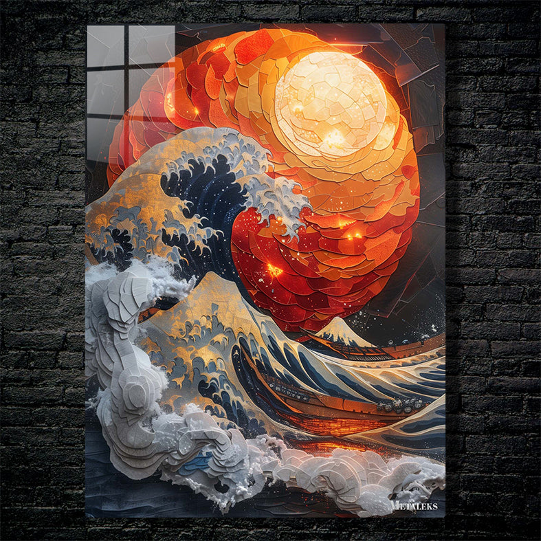 Waves and full moon