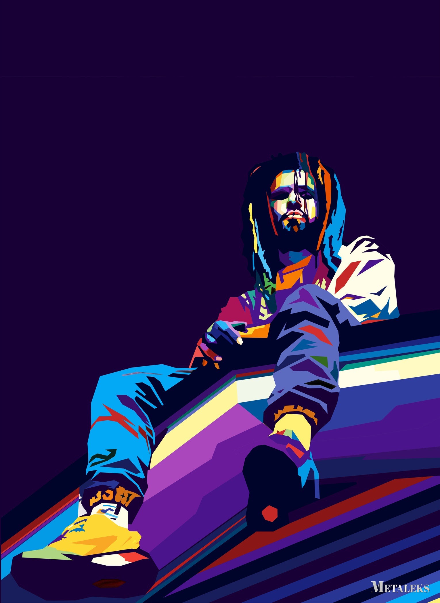 j cole rapper wpap art