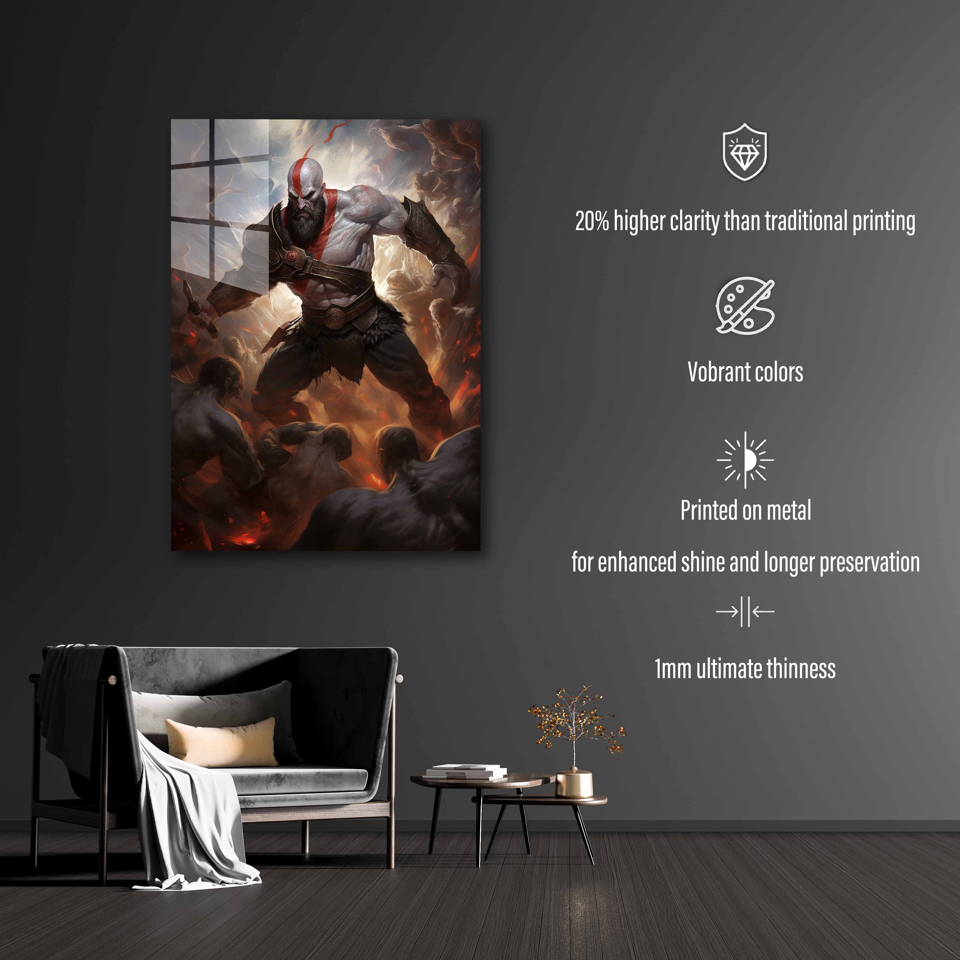 Kratos God of War Game Neon