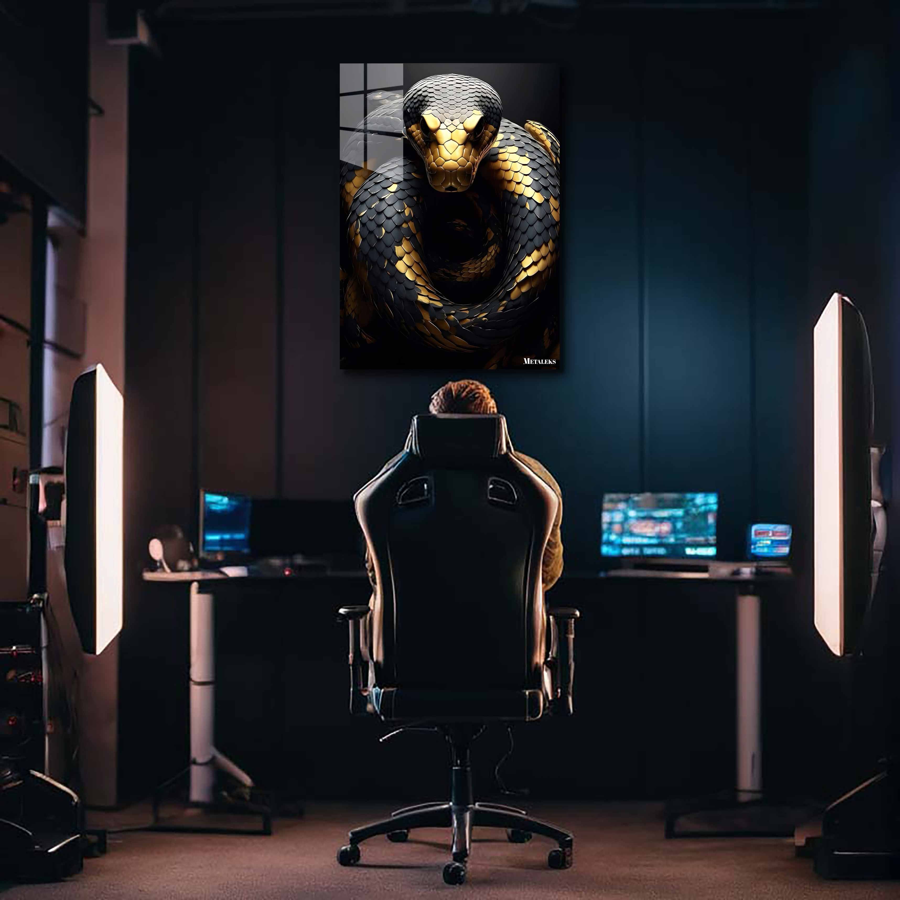 gold black python